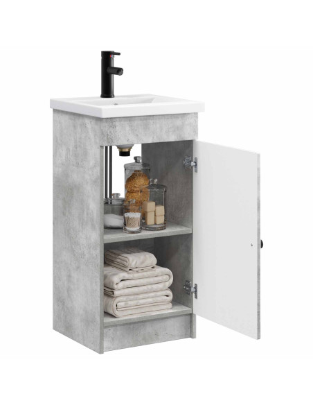 Mobile da bagno con lavabo Grigio Cemento 42 x 40 x 84,5 cm