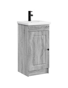 Mobile da bagno con lavabo Sonoma grigio 42 x 40 x 84,5 cm