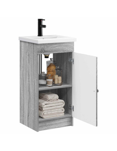 Mobile da bagno con lavabo Sonoma grigio 42 x 40 x 84,5 cm