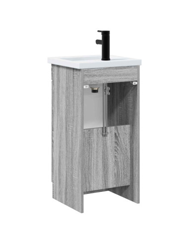 Mobile da bagno con lavabo Sonoma grigio 42 x 40 x 84,5 cm