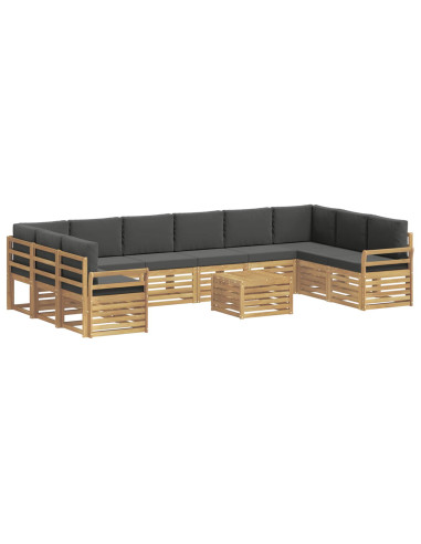 Set di divani da esterno 11 pcs Bianco e Antracite
