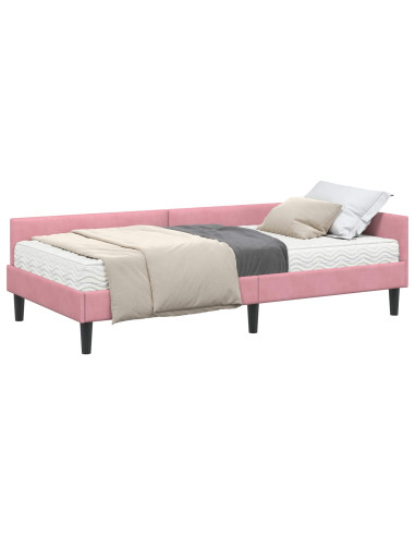 Struttura Letto Angolare con Materasso 2 pcs Grigio Velluto