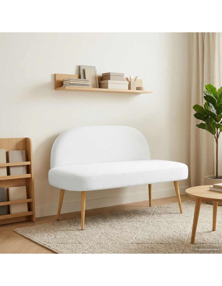 Panchina imbottita con schienale Bianco 110 x 60 x 76 cm