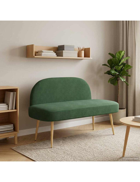 Panchina imbottita con schienale Verde giungla 110 x 60 x 76 cm