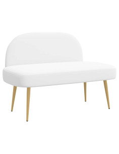 Panchina imbottita con schienale Bianco 110 x 60 x 76 cm 2