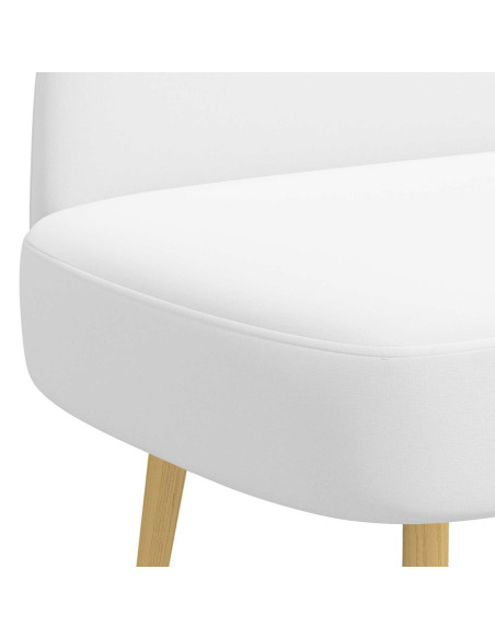 Panchina imbottita con schienale Bianco 110 x 60 x 76 cm