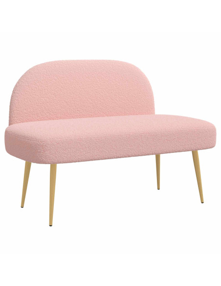 Panchina imbottita con schienale Rosa 110 x 60 x 76 cm Bouclé