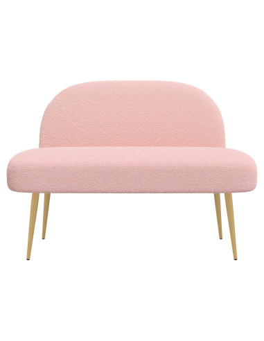 Panchina imbottita con schienale Rosa 110 x 60 x 76 cm Bouclé