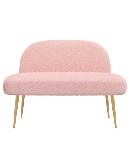 Panchina imbottita con schienale Rosa 110 x 60 x 76 cm Bouclé