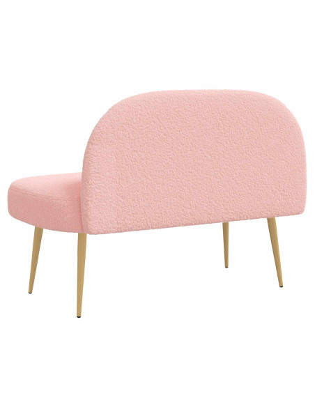 Panchina imbottita con schienale Rosa 110 x 60 x 76 cm Bouclé