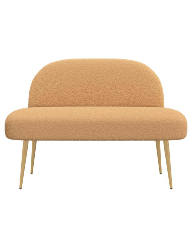 Panchina imbottita con schienale Beige 110 x 60 x 76 cm Bouclé