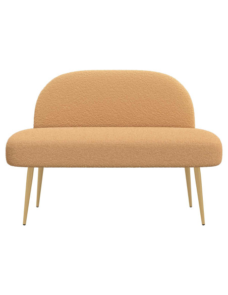 Panchina imbottita con schienale Beige 110 x 60 x 76 cm Bouclé