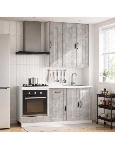 Unità Cucina LUCCA 5 pcs Grigio Cemento Legno ingegnerizzato