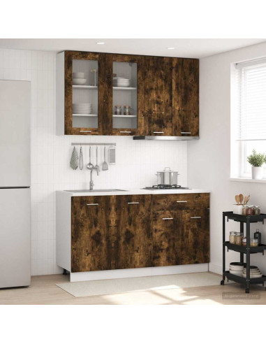 Unità Cucina LYON 4 pcs Rovere Fumo Legno ingegnerizzato