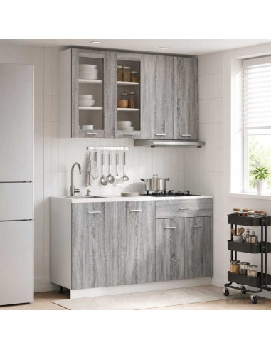 Unità Cucina LYON 4 pcs Sonoma grigio Legno ingegnerizzato