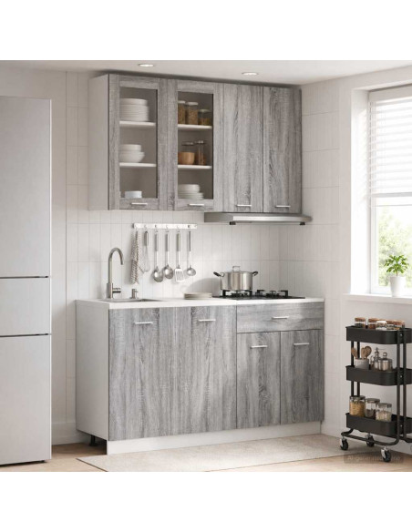 Unità Cucina LYON 4 pcs Sonoma grigio Legno ingegnerizzato