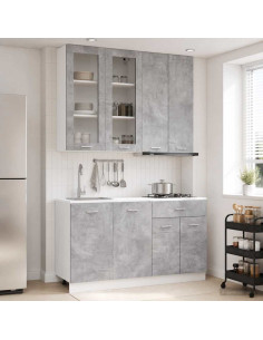 Unità Cucina LYON 4 pcs Grigio Cemento Legno ingegnerizzato