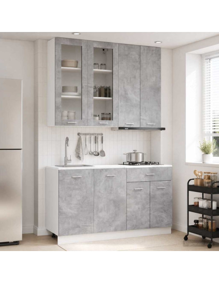 Unità Cucina LYON 4 pcs Grigio Cemento Legno ingegnerizzato