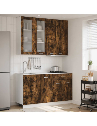 Unità Cucina LYON 4 pcs Rovere Fumo Legno ingegnerizzato