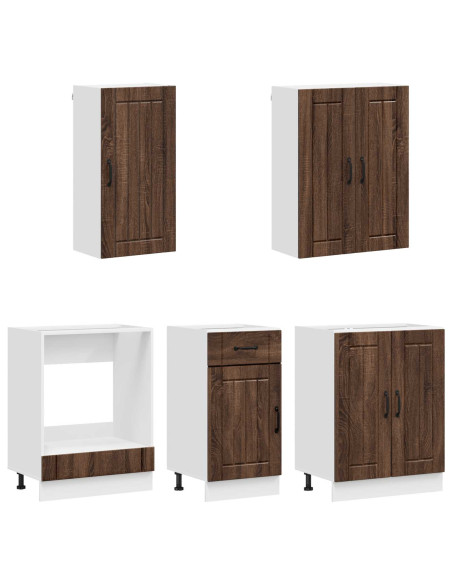 Unità Cucina LUCCA 5 pcs Rovere Marrone Legno ingegnerizzato