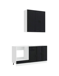 Unità Cucina LUCCA 5 pcs Nero Legno ingegnerizzato 2