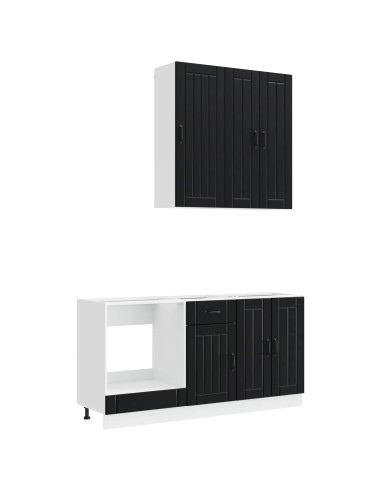 Unità Cucina LUCCA 5 pcs Nero Legno ingegnerizzato