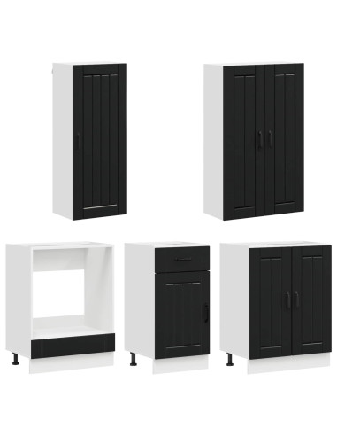 Unità Cucina LUCCA 5 pcs Nero Legno ingegnerizzato