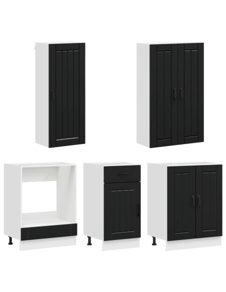 Unità Cucina LUCCA 5 pcs Nero Legno ingegnerizzato