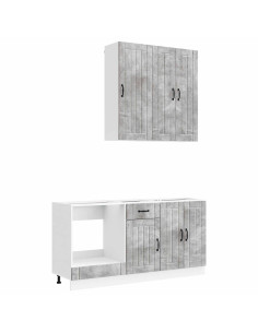 Unità Cucina LUCCA 5 pcs Grigio Cemento Legno ingegnerizzato 2