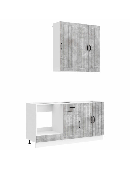 Unità Cucina LUCCA 5 pcs Grigio Cemento Legno ingegnerizzato