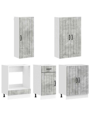 Unità Cucina LUCCA 5 pcs Grigio Cemento Legno ingegnerizzato