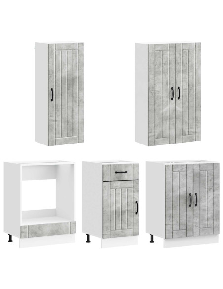 Unità Cucina LUCCA 5 pcs Grigio Cemento Legno ingegnerizzato