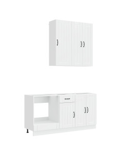 Unità Cucina LUCCA 5 pcs Bianco Lucido Legno ingegnerizzato 2