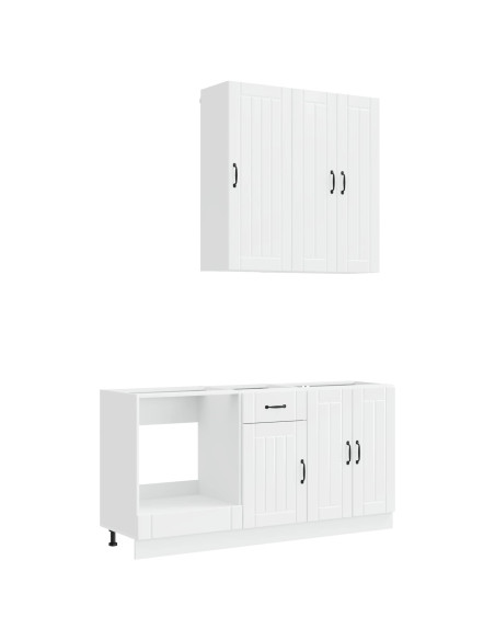 Unità Cucina LUCCA 5 pcs Bianco Lucido Legno ingegnerizzato