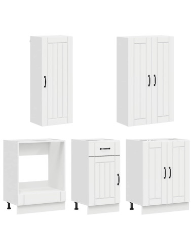 Unità Cucina LUCCA 5 pcs Bianco Lucido Legno ingegnerizzato