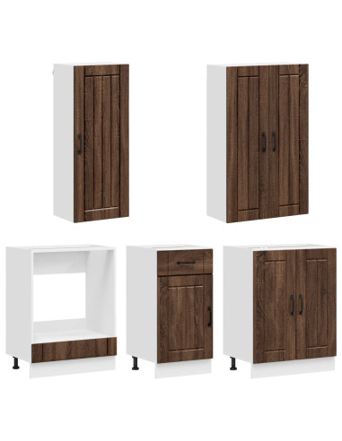 Unità Cucina LUCCA 5 pcs Rovere Marrone Legno ingegnerizzato