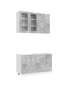 Unità Cucina LYON 4 pcs Grigio Cemento Legno ingegnerizzato 2