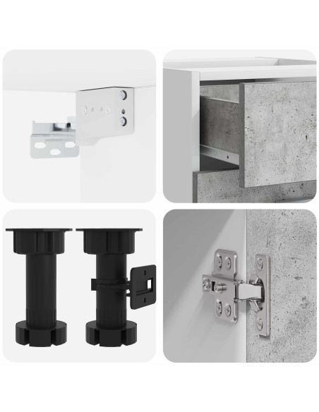 Unità Cucina LYON 4 pcs Grigio Cemento Legno ingegnerizzato