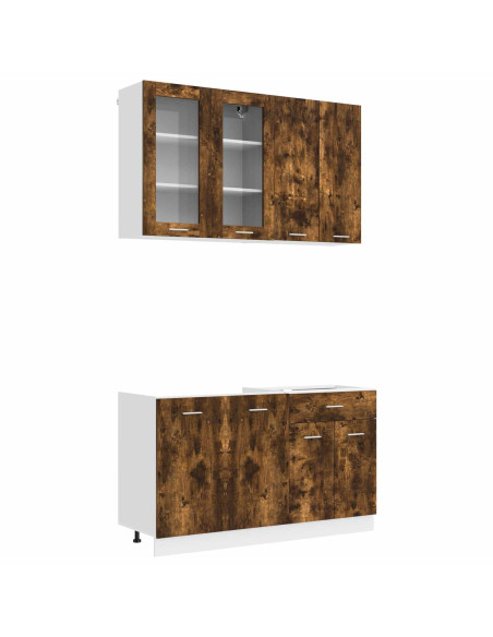 Unità Cucina LYON 4 pcs Rovere Fumo Legno ingegnerizzato