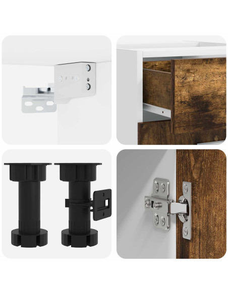 Unità Cucina LYON 4 pcs Rovere Fumo Legno ingegnerizzato
