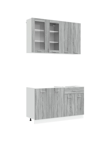 Unità Cucina LYON 4 pcs Sonoma grigio Legno ingegnerizzato