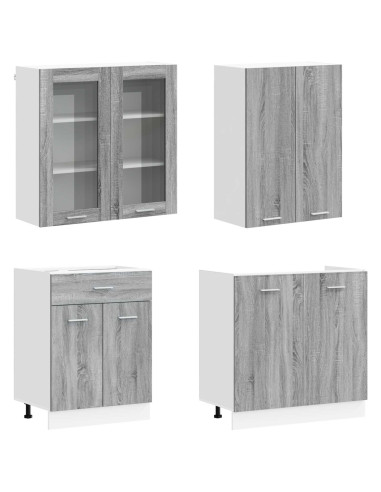 Unità Cucina LYON 4 pcs Sonoma grigio Legno ingegnerizzato
