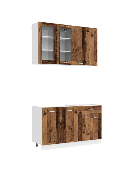 Unità Cucina LYON 4 pcs Legno antico Legno ingegnerizzato