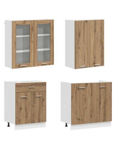 Unità Cucina LYON 4 pcs Rovere Artigianale Legno ingegnerizzato