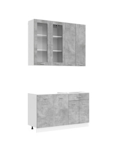 Unità Cucina LYON 4 pcs Grigio Cemento Legno ingegnerizzato 2