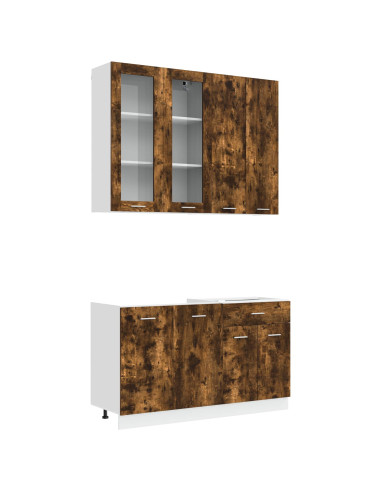 Unità Cucina LYON 4 pcs Rovere Fumo Legno ingegnerizzato