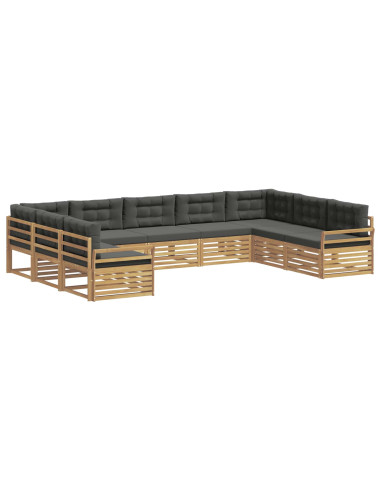 Set di divani da esterno 9 pcs Bianco e Antracite