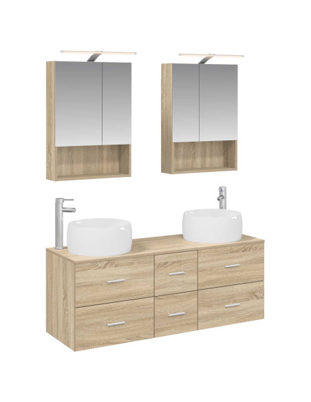 Set di mobili per il bagno 5 pcs Rovere Sonoma