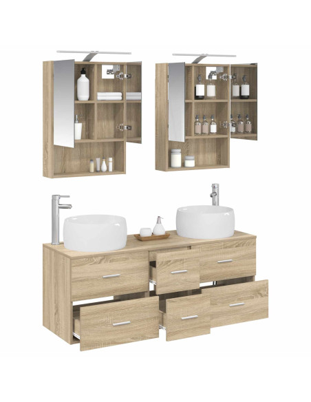 Set di mobili per il bagno 5 pcs Rovere Sonoma