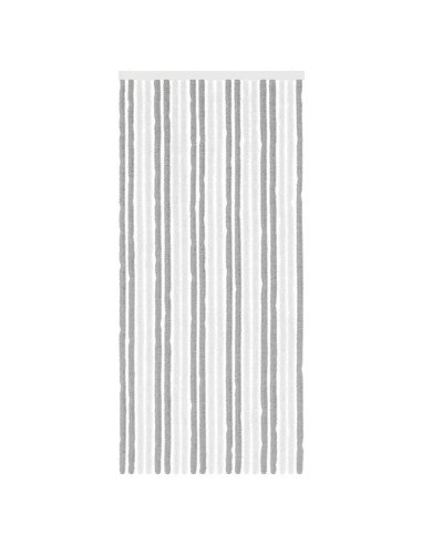 Tenda per insetti in chenille Grigio e Bianco 90 x 200 cm